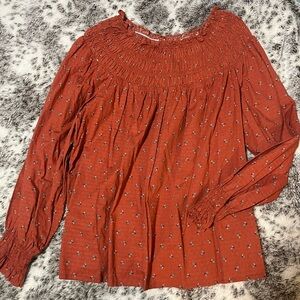 Universal Thread Terracotta Smocked Blouse